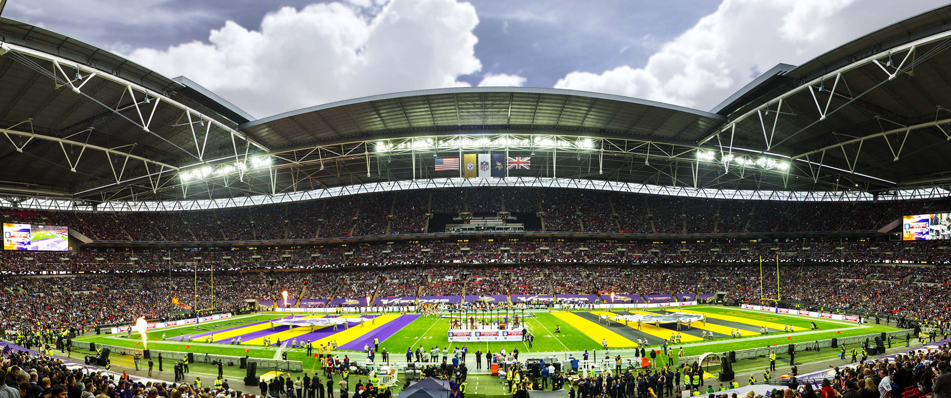 Inside Wembley just before the Minnesota Vikings take on the Pittsburgh Steelers in the NFL’s International Series.