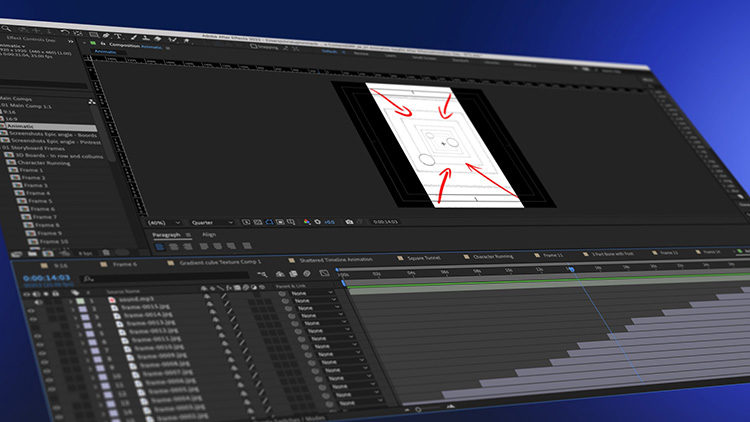 Visual showing the animatic process for the International Animation Day animation